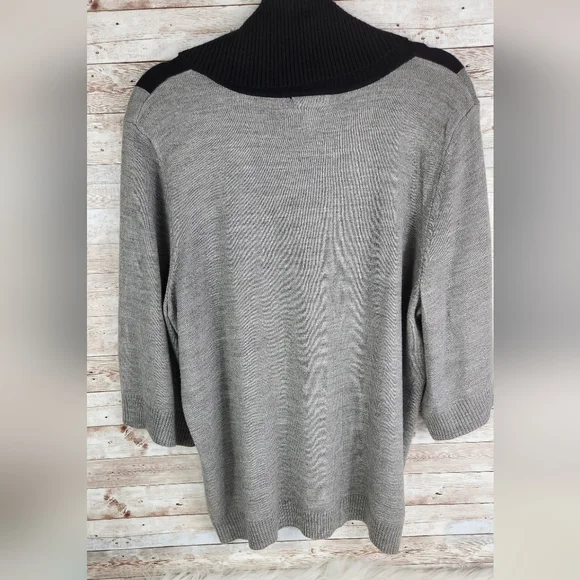 Hampshire Studio, 0322, Women's Black and gray sweater with wide sleeves, 1X - Picture 5 of 7